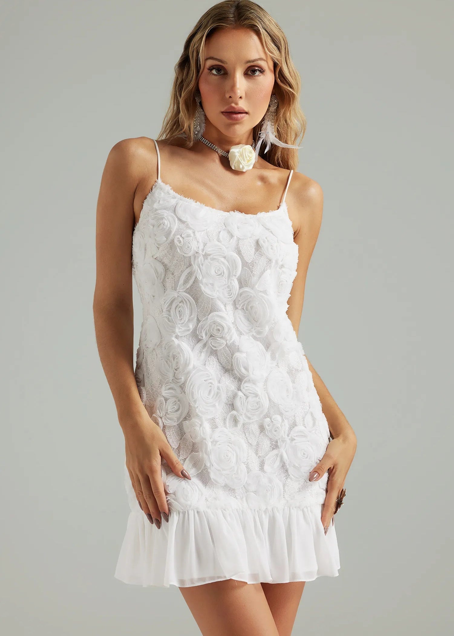 Amara___Dames_Jurk_-_Mini_met_3D-Bloemen__Perfect_voor_Feesten_0.jpg