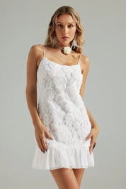 Amara | Mini Bloemenjurk - Zacht, Luchtig en Comfortabel met 3D-Bloemenprint, Perfect voor Feesten