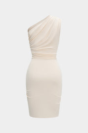 Amara |  Asymmetrisch Midi Jurk Dames met Verfijnde Ruches