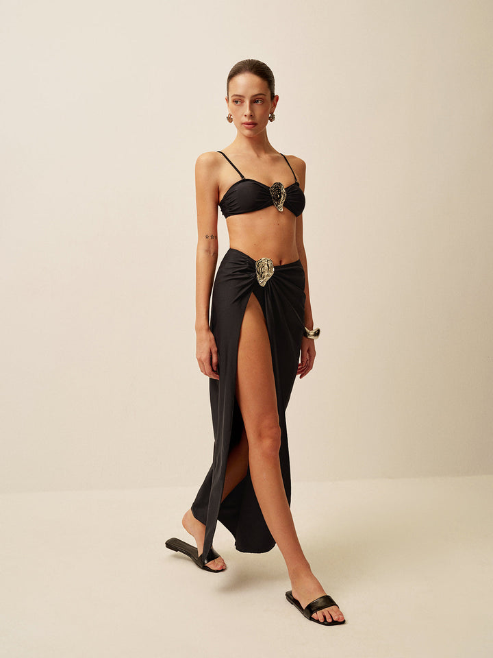 Zuri | Dames bikinibroekrok met overslag en gespdetail