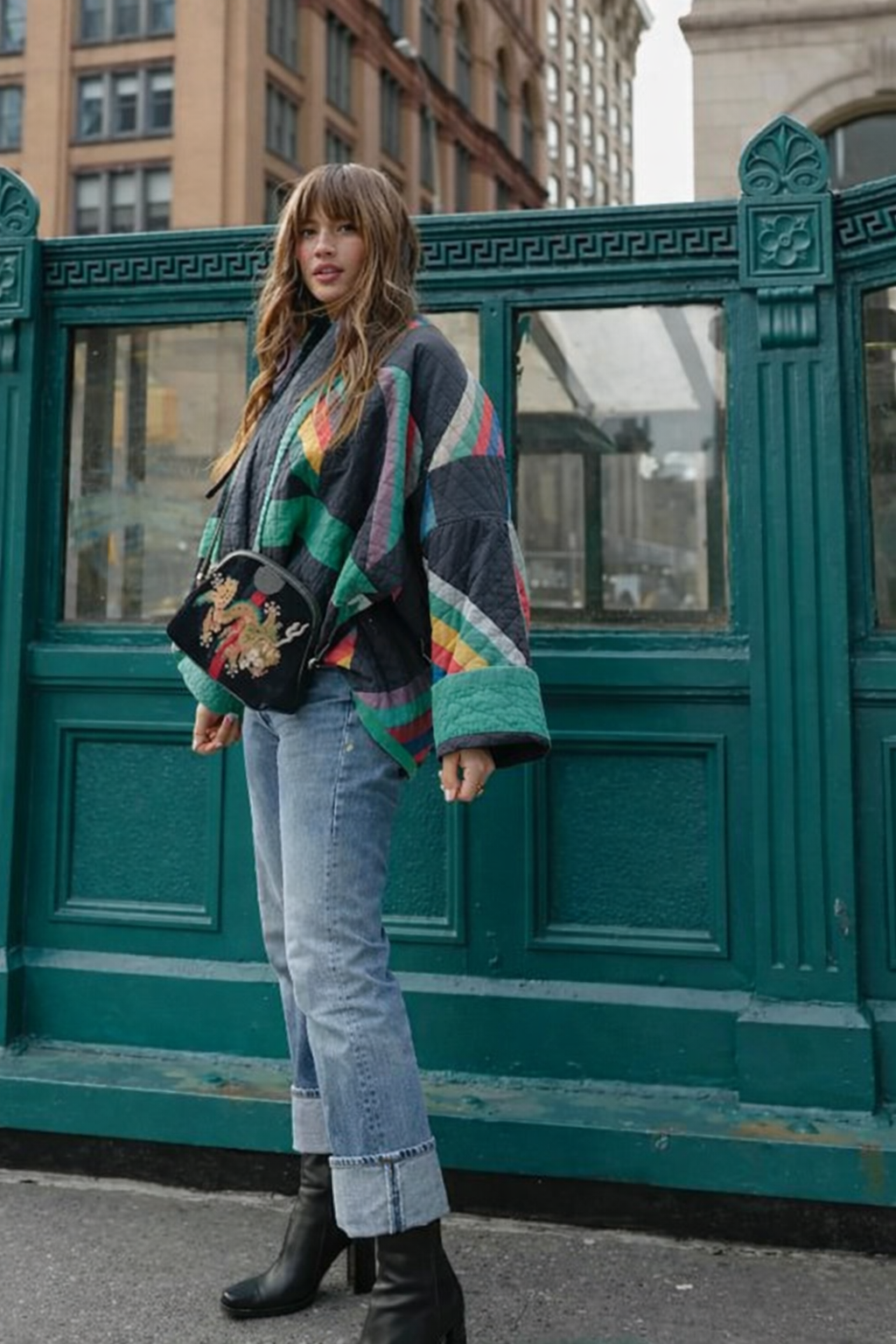 Leilani | Dames tussenjas met oversized pasvorm en patchwork