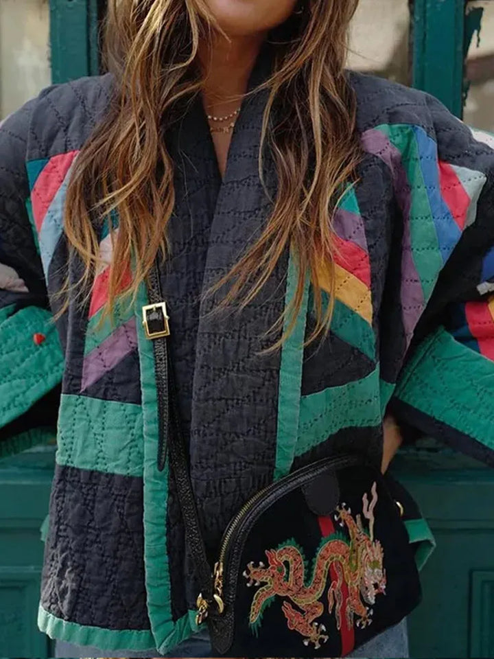 Leilani | Dames tussenjas met oversized pasvorm en patchwork
