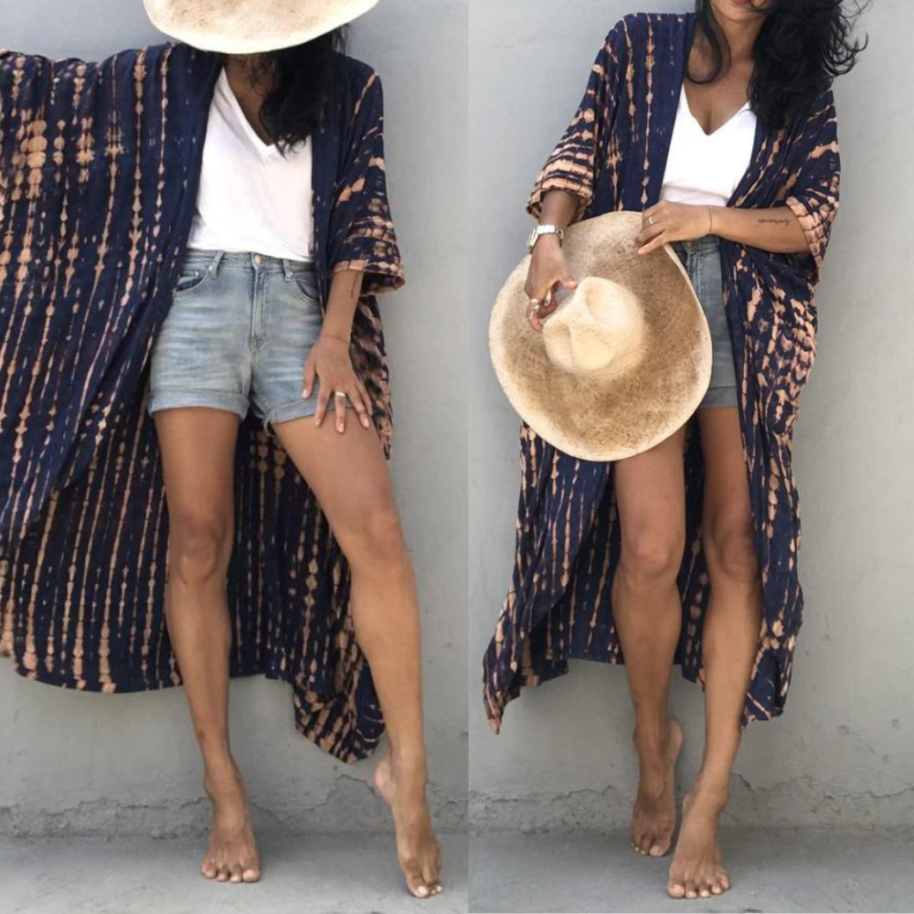 Briella | Dames kimono met open voorkant en print