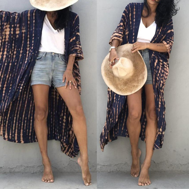 Briella | Dames kimono met open voorkant en print