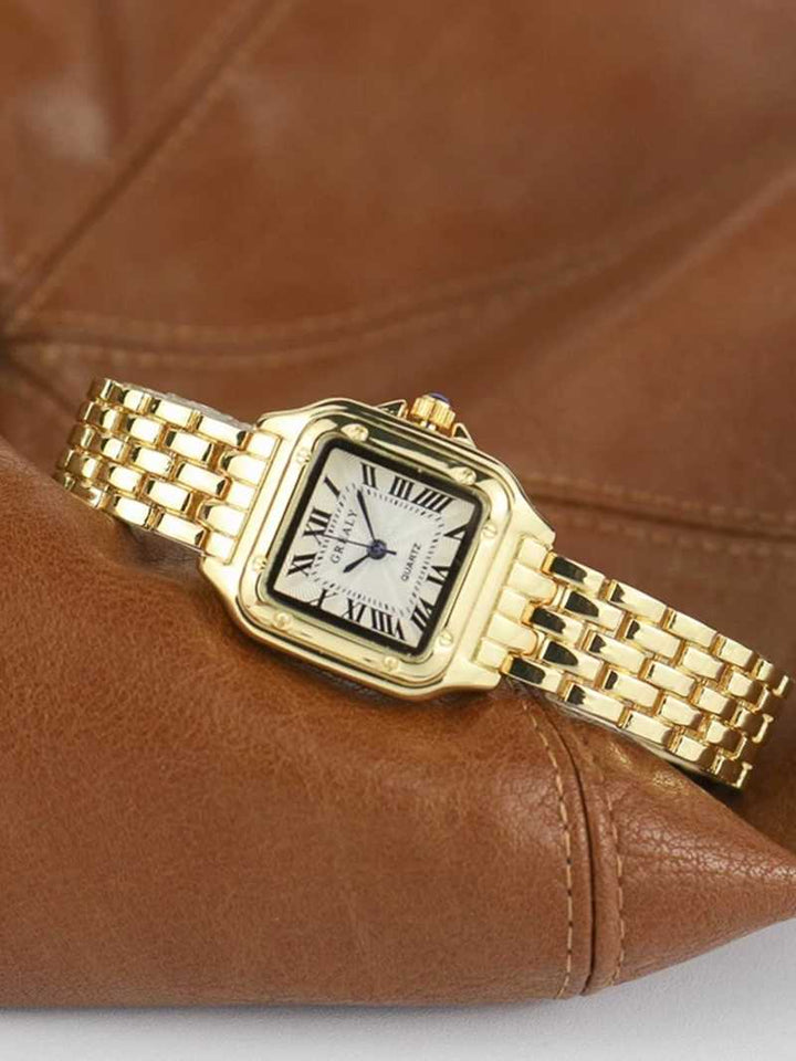 Mckenna | Dames horloge met rechthoekige wijzerplaat schakelband