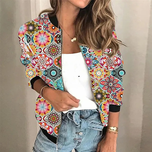 Averie | Dames jas met bloemenprint open voorzijde
