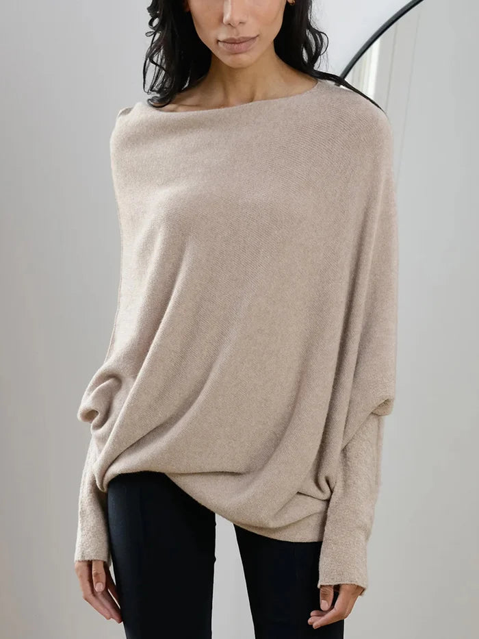 Arriane | Comfy Relaxed Fit Dames Trui - Stijlvol Swing Kraag Design, Zacht Stoffen Mix