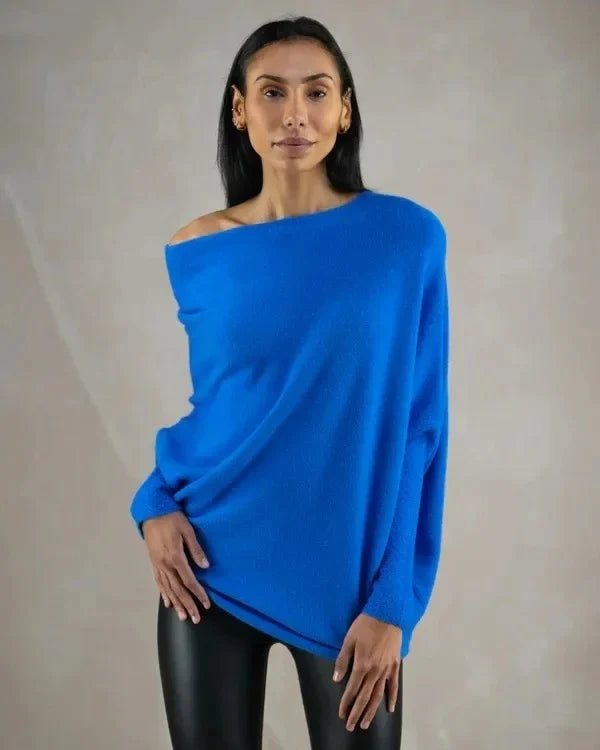 Arriane | Comfy Relaxed Fit Dames Trui - Stijlvol Swing Kraag Design, Zacht Stoffen Mix