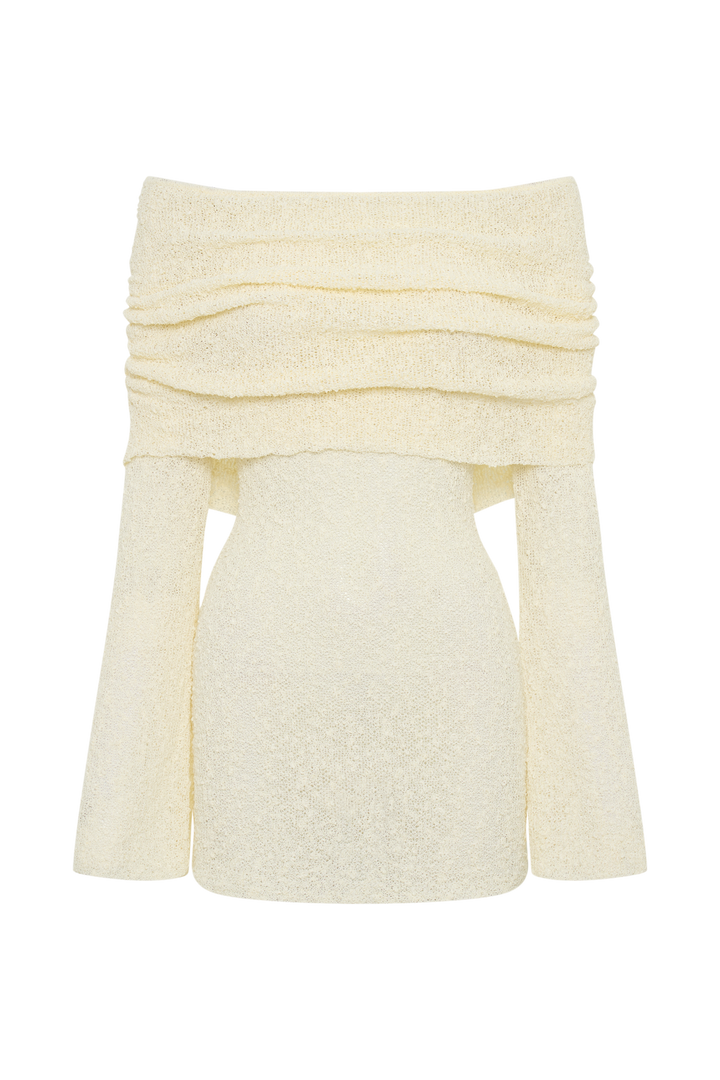Mikayla | Dames mini jurk met off-shoulder lange mouwen