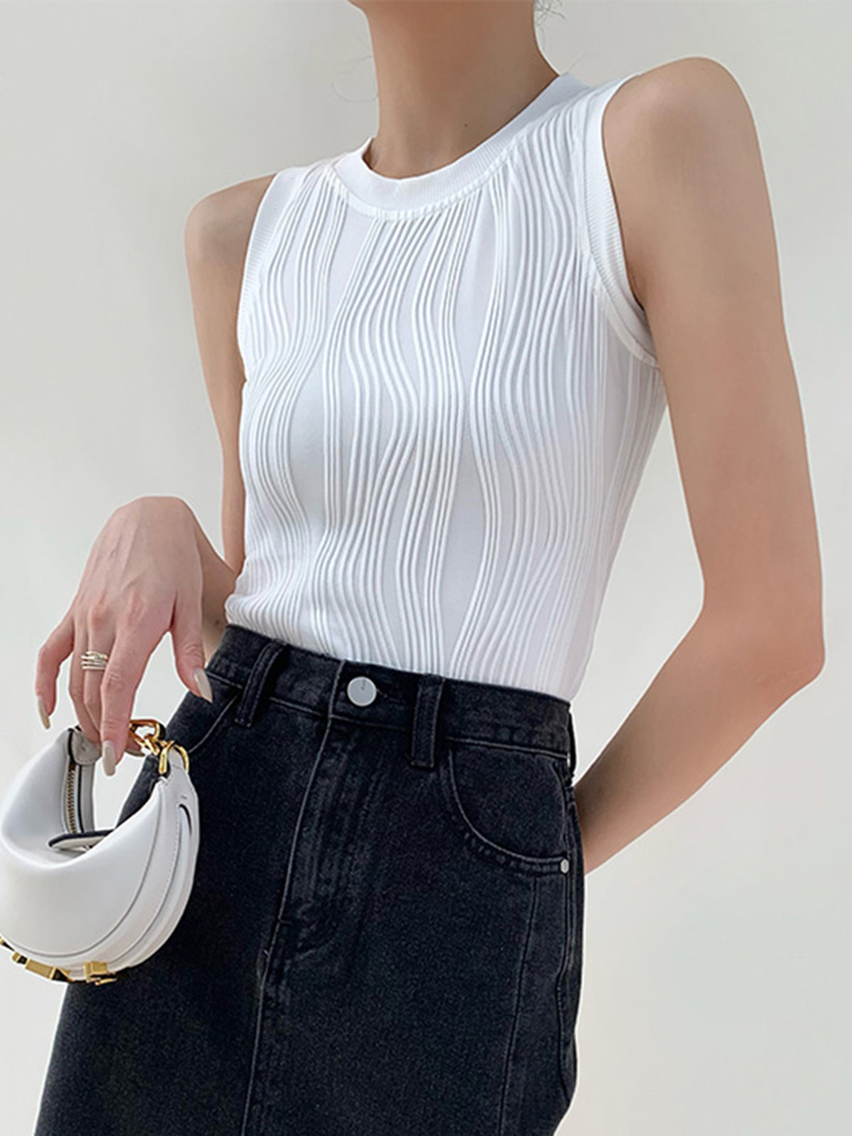 Dames Rib Tanktop – Slim Fit, Zomer Topje