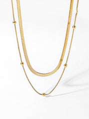 Kacey | Gelaagde Goudkleurige Ketting met Kralen