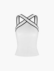 Dylana | Elegante Cross Halter Top