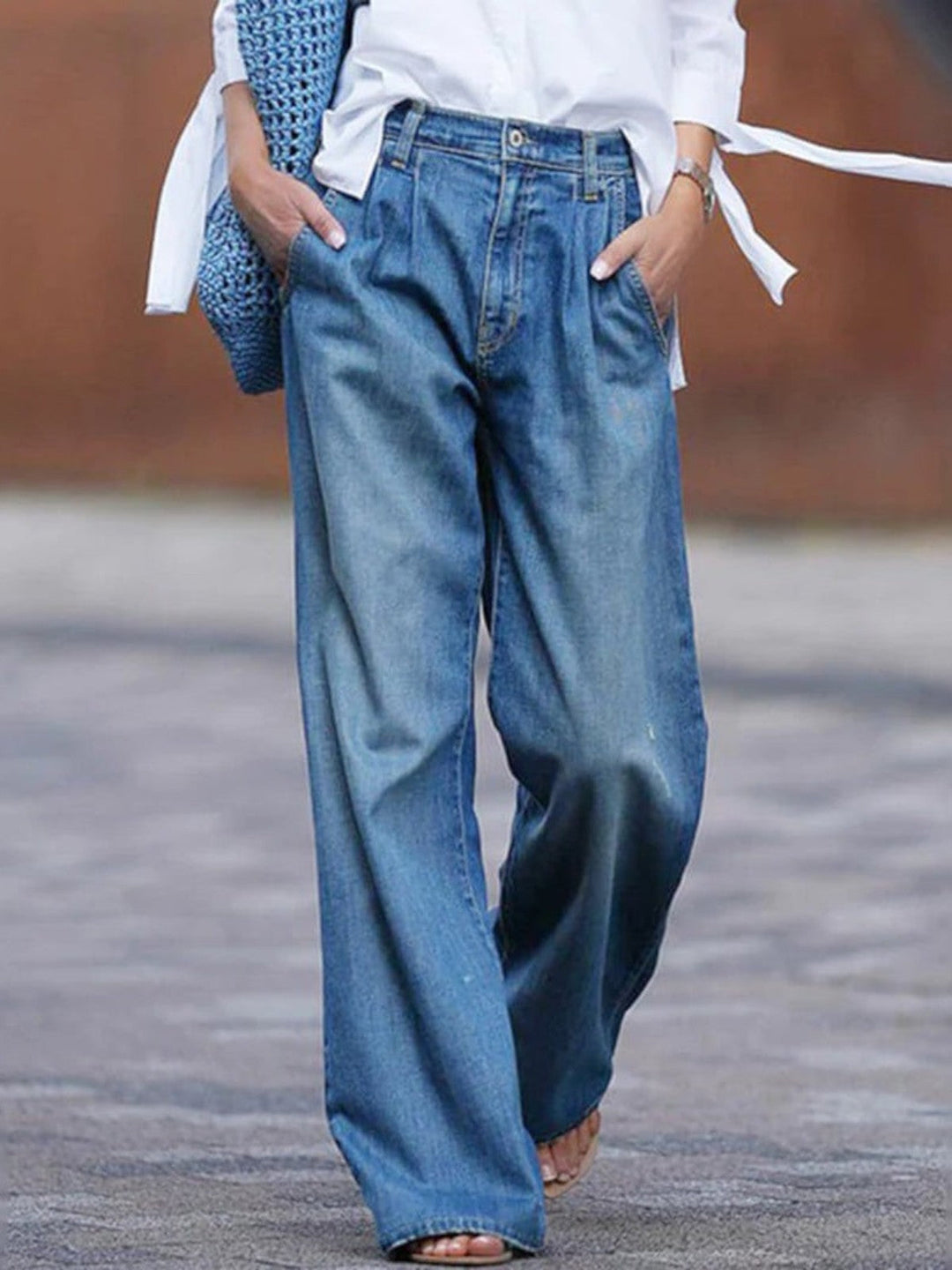 Taytum | Dames Broek met Hoge Taille Wijde Pijpen