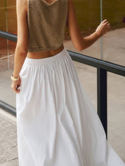 Felipa | Hoge Taille Maxi Rok Dames – Plissé Look
