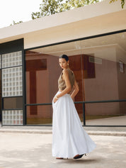 Felipa | Hoge Taille Maxi Rok Dames – Plissé Look