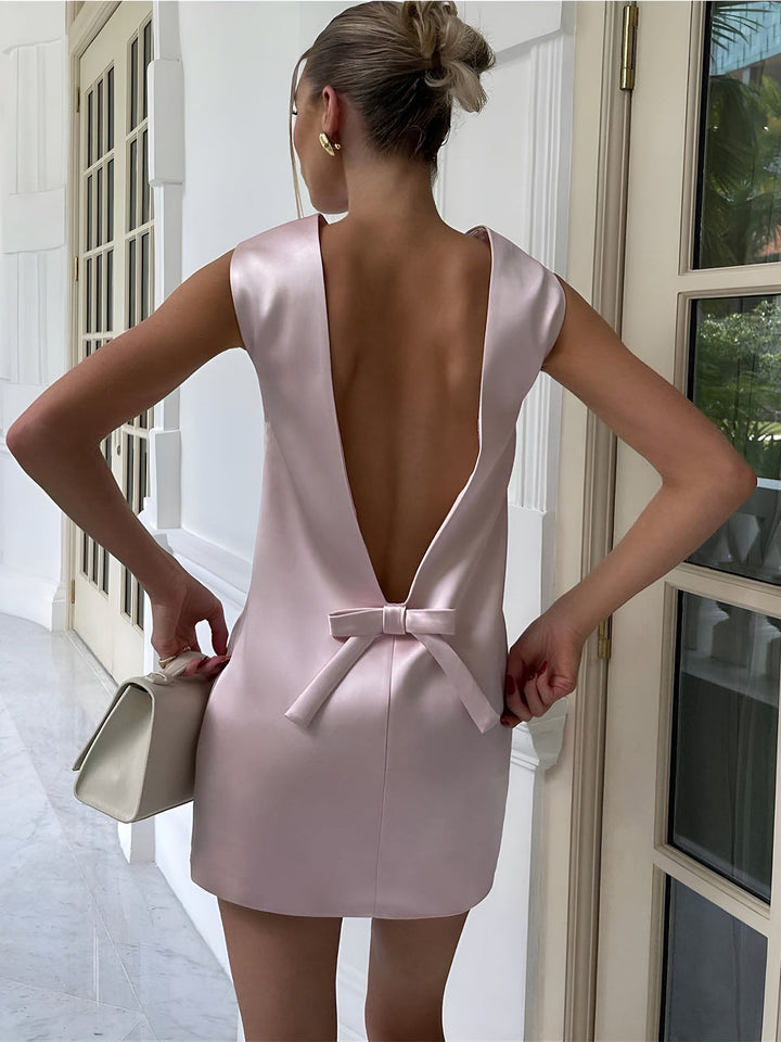 Phoenix | Dames mini jurk open rug strikdetail