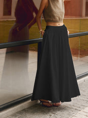 Felipa | Hoge Taille Maxi Rok Dames – Plissé Look