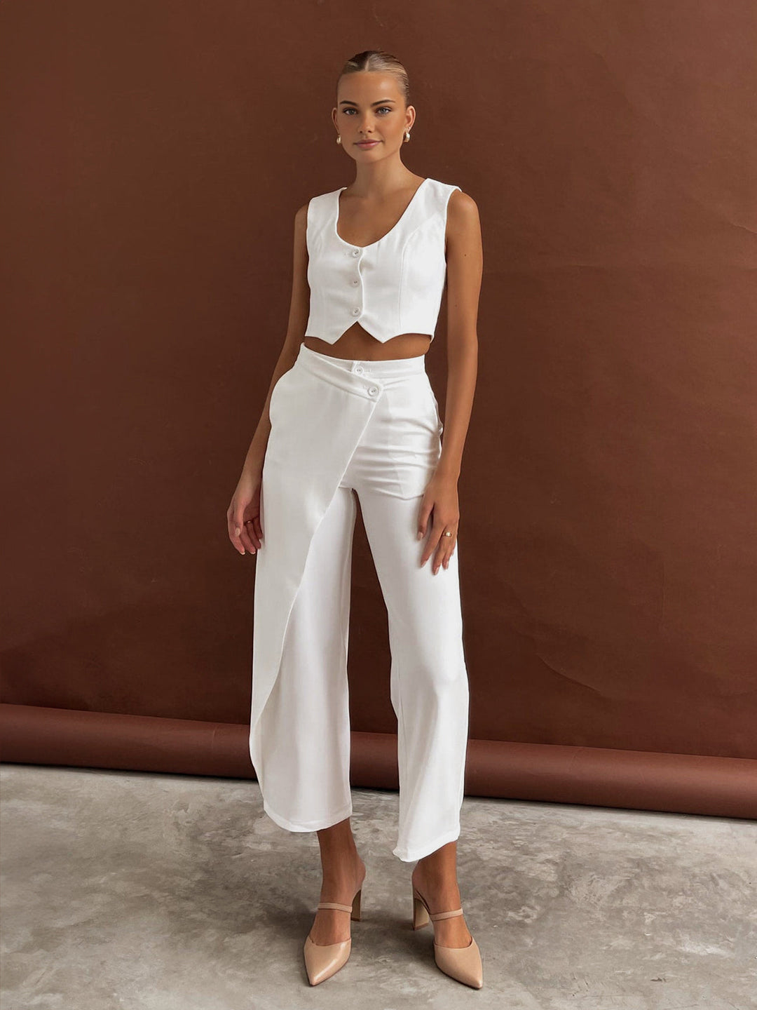 Jenny | Dames Set met Asymmetrisch en Cropped Broek