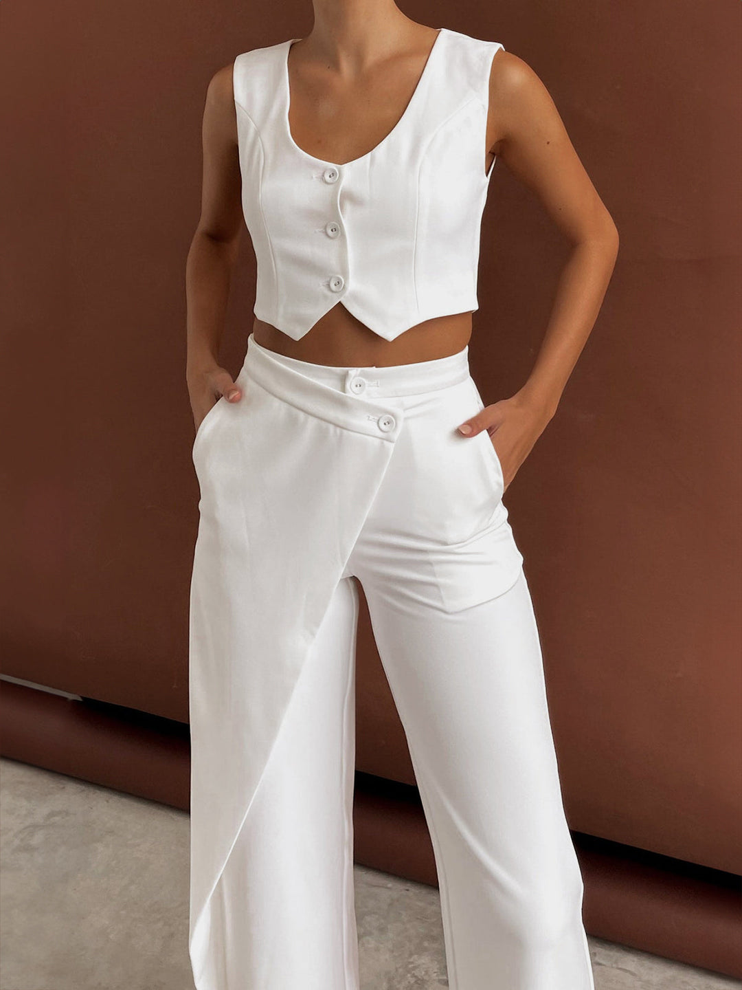 Jenny | Dames Set met Asymmetrisch en Cropped Broek