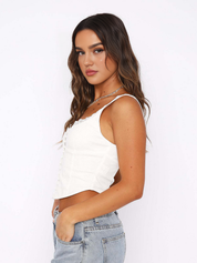 Dames Top van Kant met Knopen - Elegant, Slim Fit