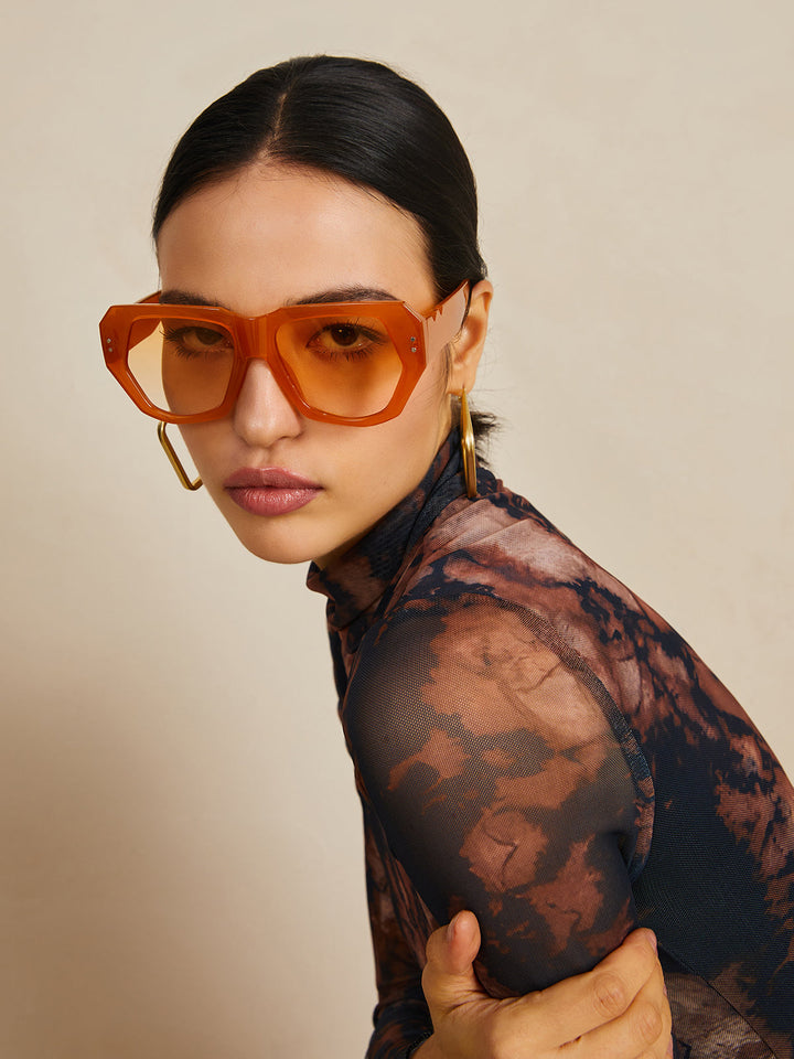 Jovie | Dames zonnebril met cat-eye montuur brede glazen