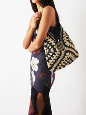 Ofelia | Vintage Gehaakte Macramé Schoudertas Stro