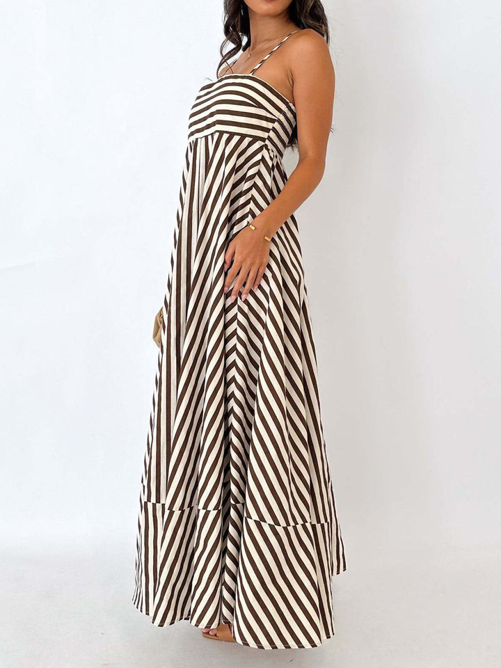 Paulina | Dames maxi jurk met plooien bandjes