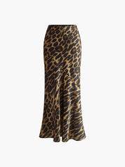 Slim Fit Maxi Rok met Luipaard Print – Uniek & Stijlvol