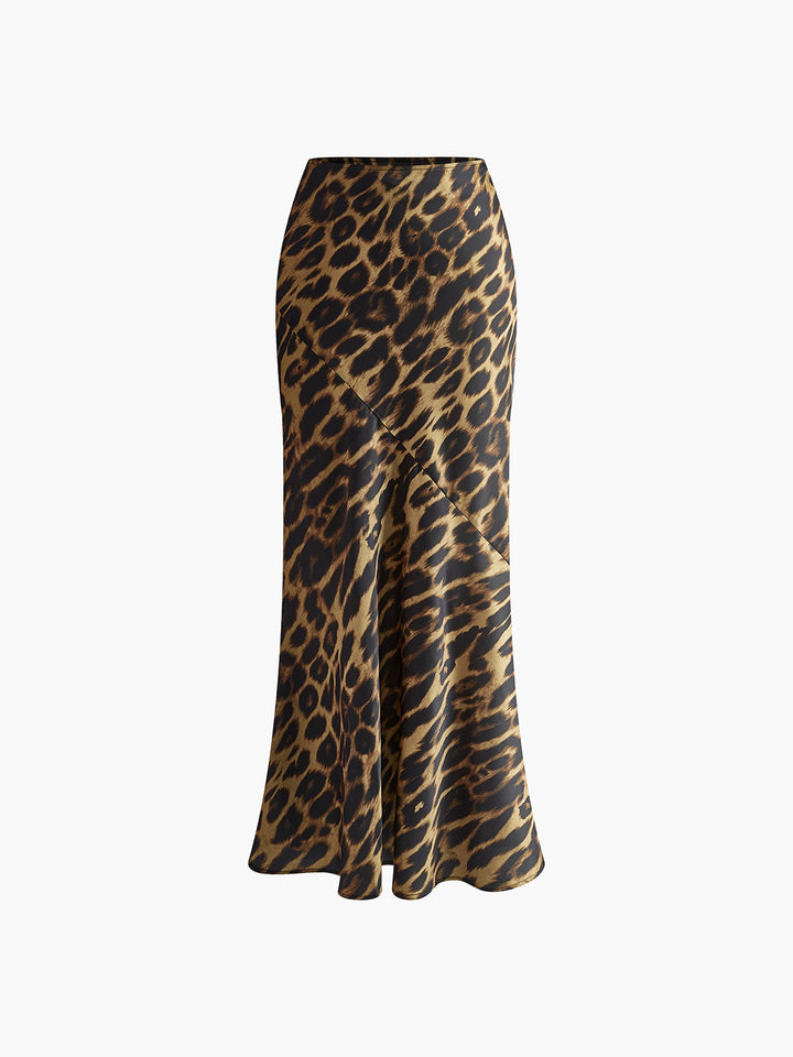 Maud | Dames maxi rok met leopard print – slim fit model