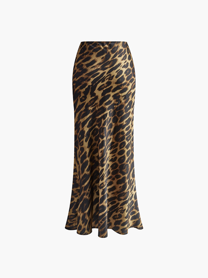 Maud | Dames maxi rok met leopard print – slim fit model