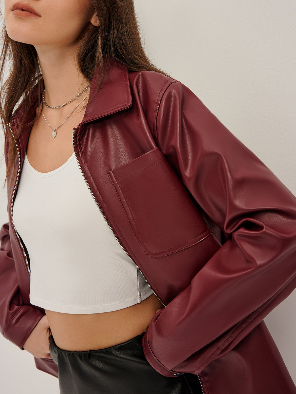 Nalani | Regular Fit Retro Jas van Vegan Leer
