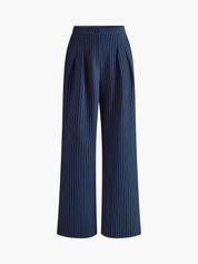 Hedy | Gestreepte Wide-Leg Damesbroek met Hoge Taille – Elegant & Comfort