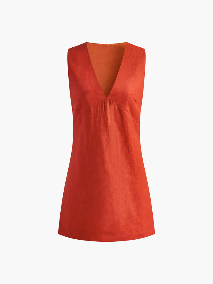 Charli | Dames mini jurk met V-hals geplooid detail