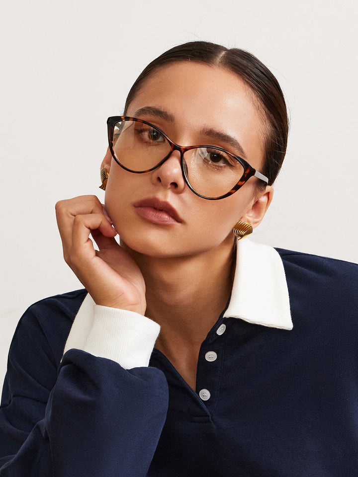 Jacqueline | Dames brillen met cat-eye gemêleerd montuur