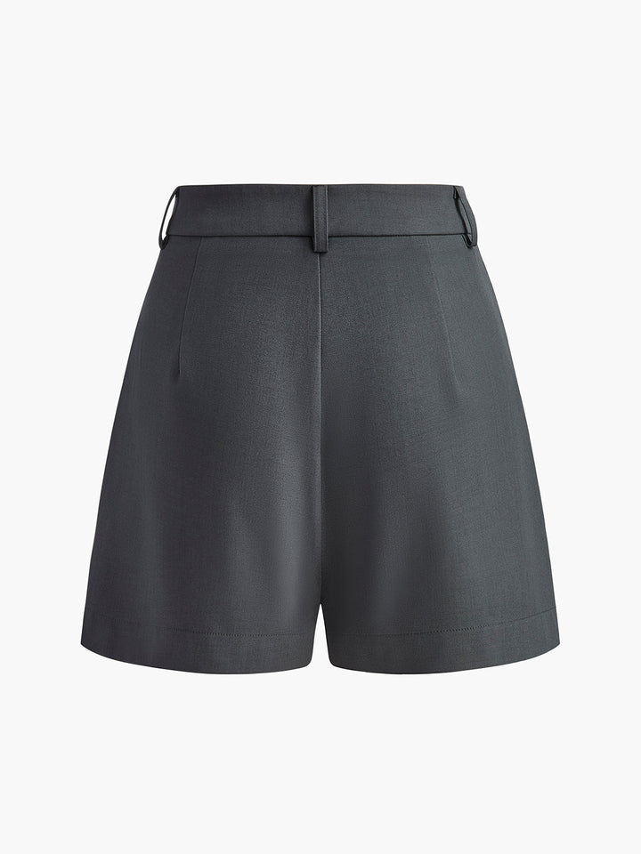 Jip | Dames Shorts met Hoge Taille Plooien Riemlussen