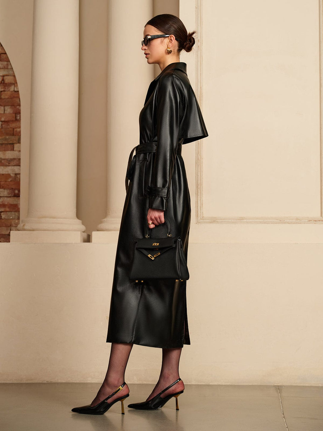 Dayana | Dames trenchcoat met ceintuur knoopsluiting lange snit