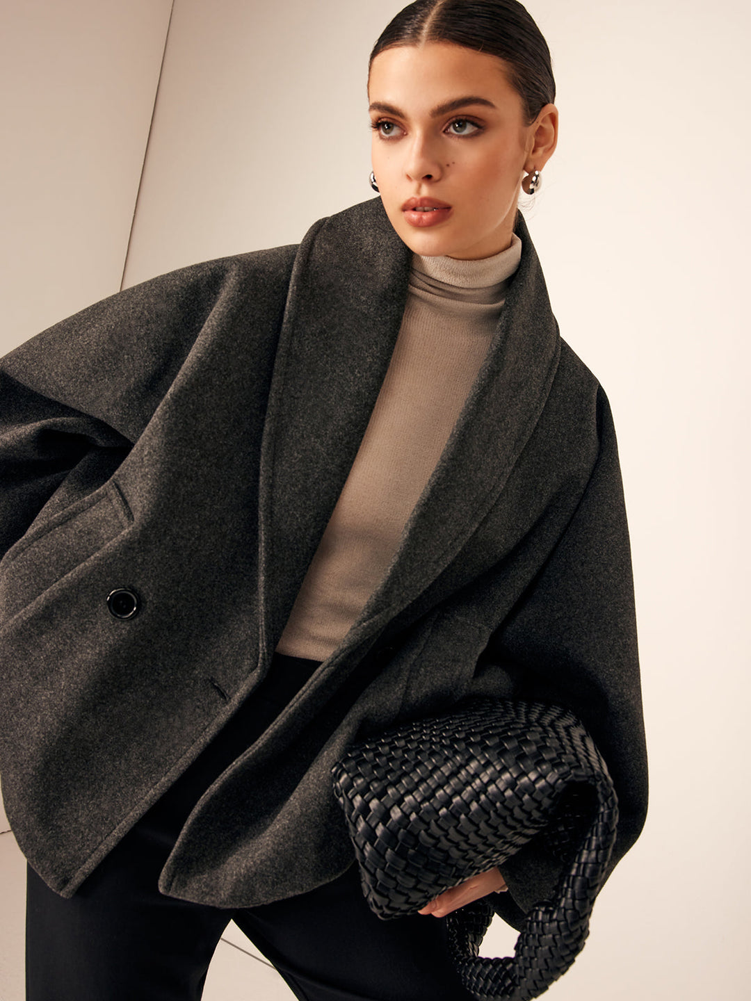 Emily | Damesjas met tweed en knopen