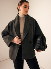 Analisa | Tweed Korte Jas met Zak Details – Warme Jas voor Herfst & Winter
