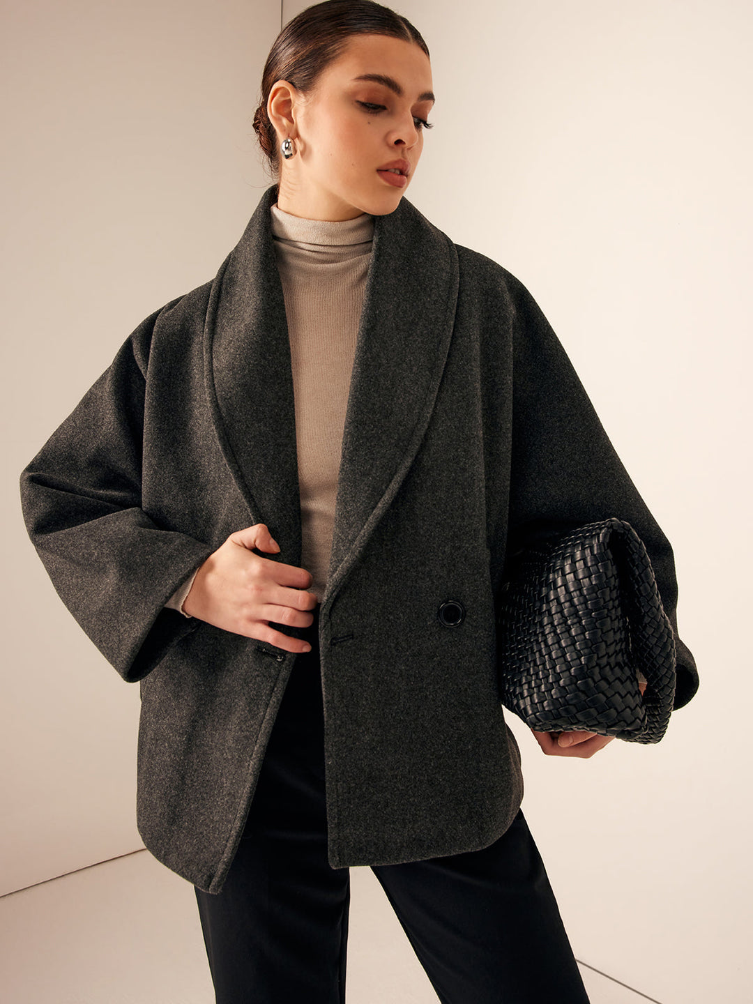 Emily | Damesjas met tweed en knopen