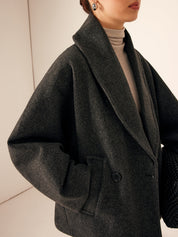 Analisa | Tweed Korte Jas met Zak Details – Warme Jas voor Herfst & Winter