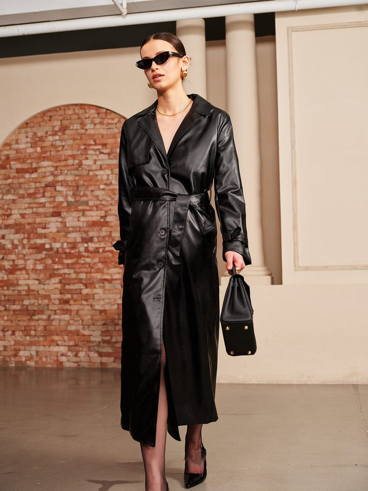 Dayana | Dames trenchcoat met ceintuur knoopsluiting lange snit