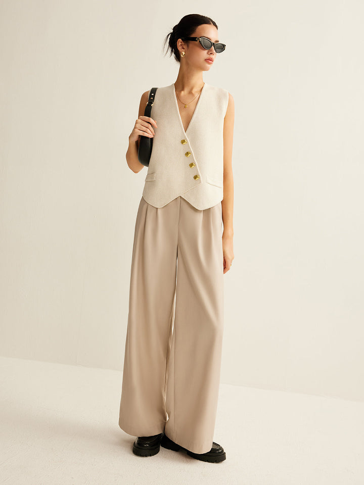 Braelynn | Dames gilet met asymmetrische knoopsluiting