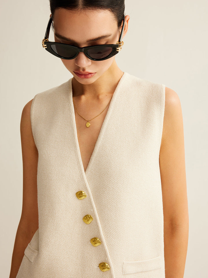 Braelynn | Dames gilet met asymmetrische knoopsluiting