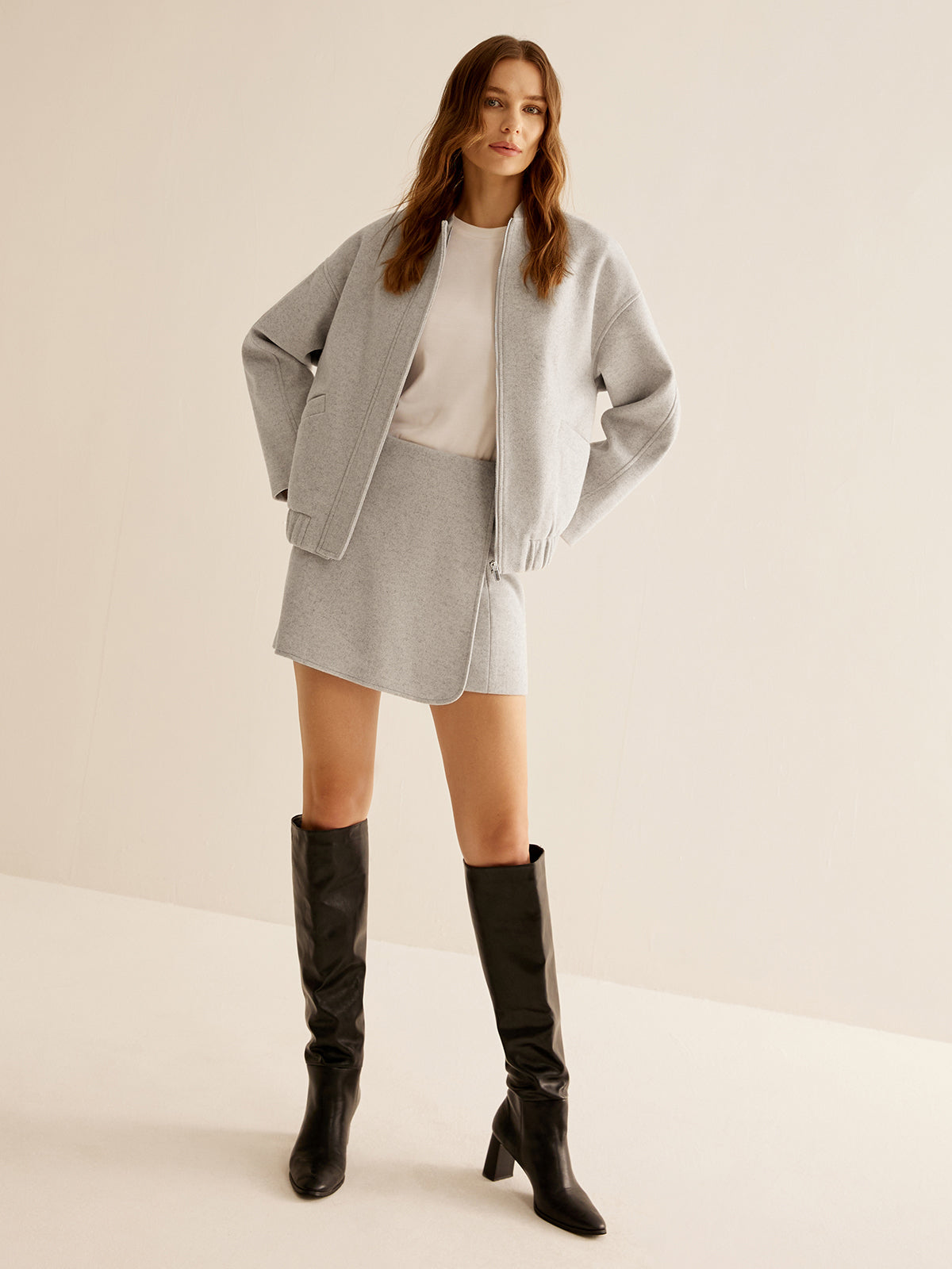 Emmylou | Tweed Jas met Rits en Zakken – Warm & Stijlvol