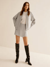 Emmylou | Tweed Jas met Rits en Zakken – Warm & Stijlvol