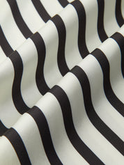 Loran | Elegante Satijnen Gestreepte Blouse