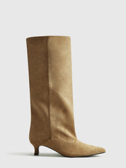 Dunyana | Suede Dameslaarzen met Kitten Hak