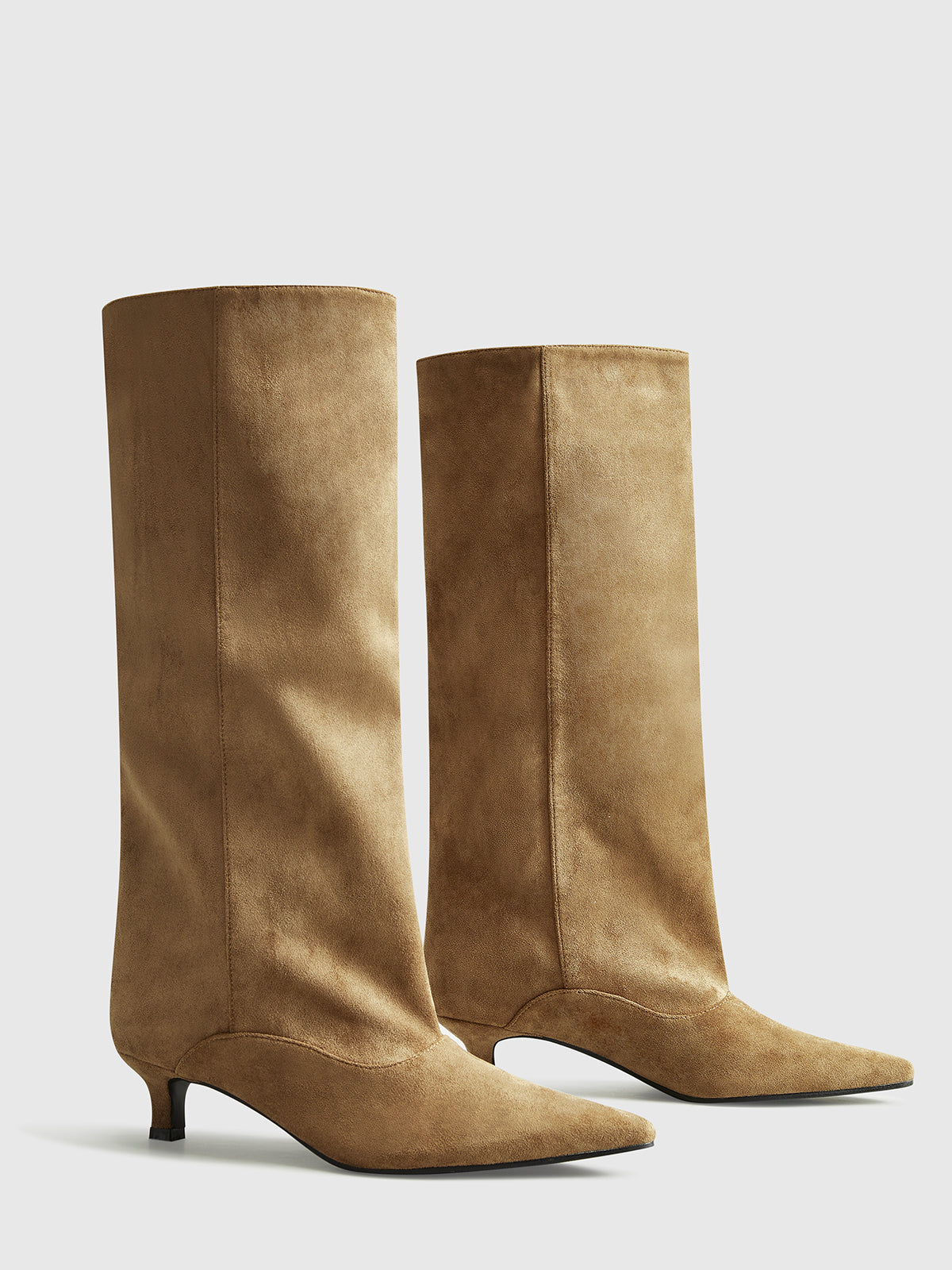 Dunyana | Suede Dameslaarzen met Kitten Hak