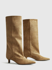 Dunyana | Suede Dameslaarzen met Kitten Hak