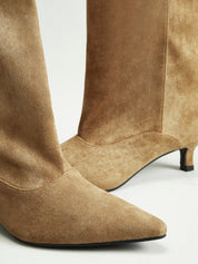 Dunyana | Suede Dameslaarzen met Kitten Hak